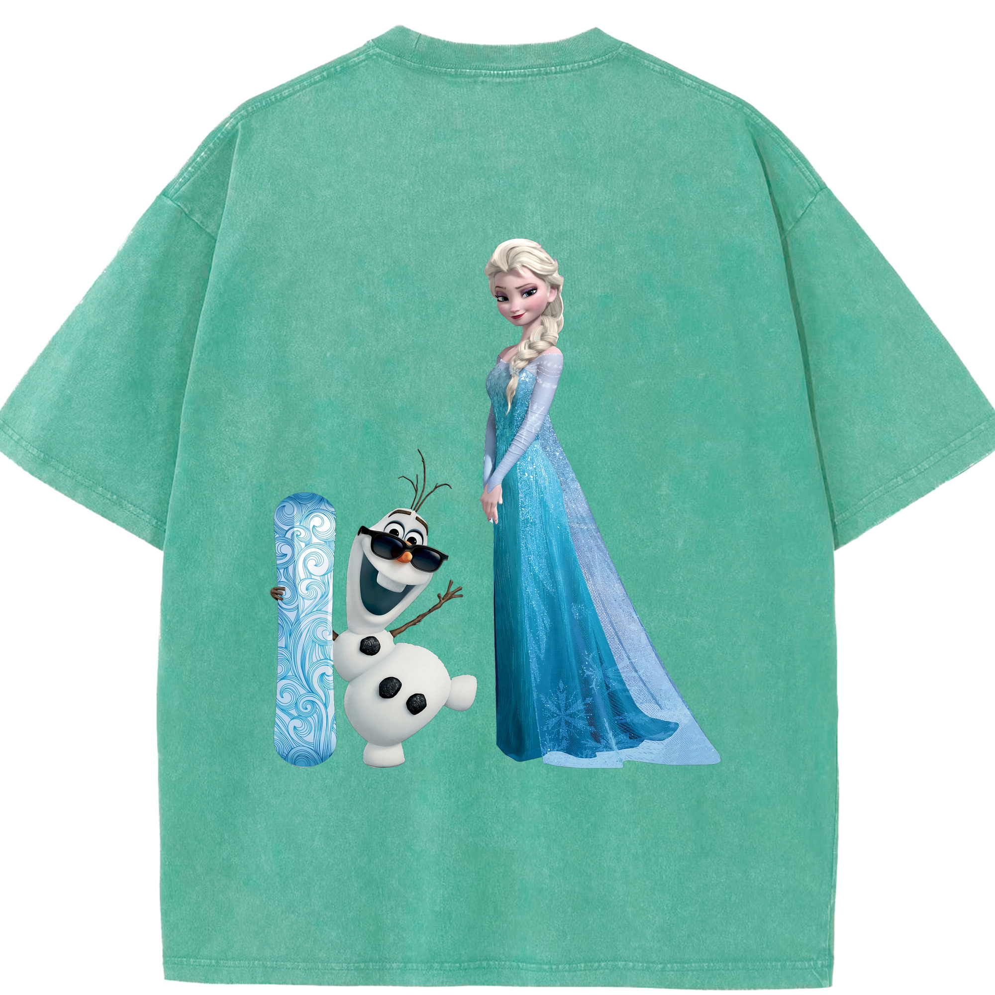 アナと雪の女王 アンナ エルサ Frozen Anna Elsa 綿100% ヴィンテージ風 半袖Tシャツ（背面プリント）